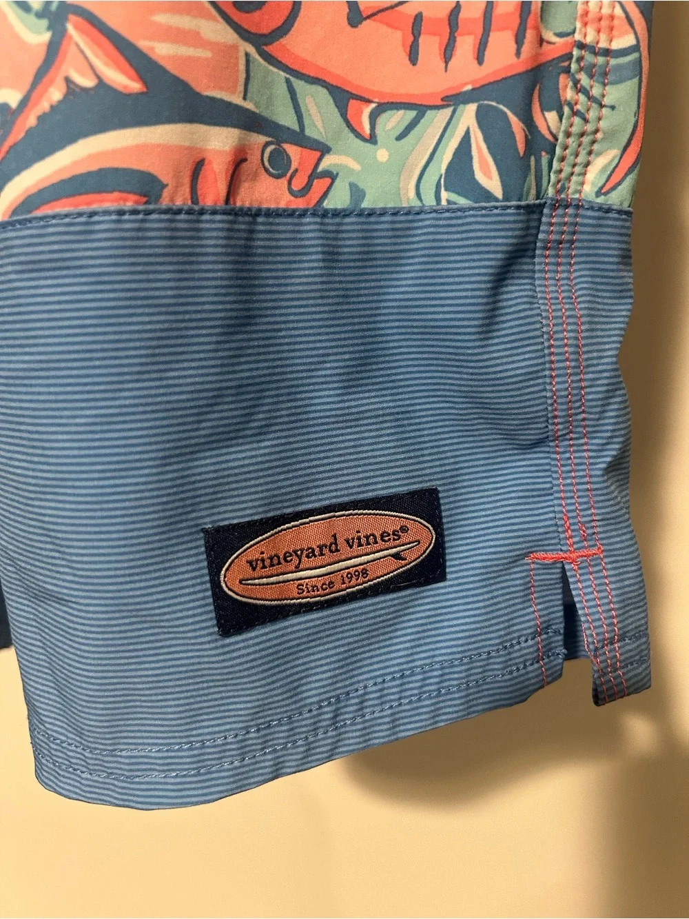 Vineyard Vines Coral, Teal & Blue Tropical Swim Hybrids